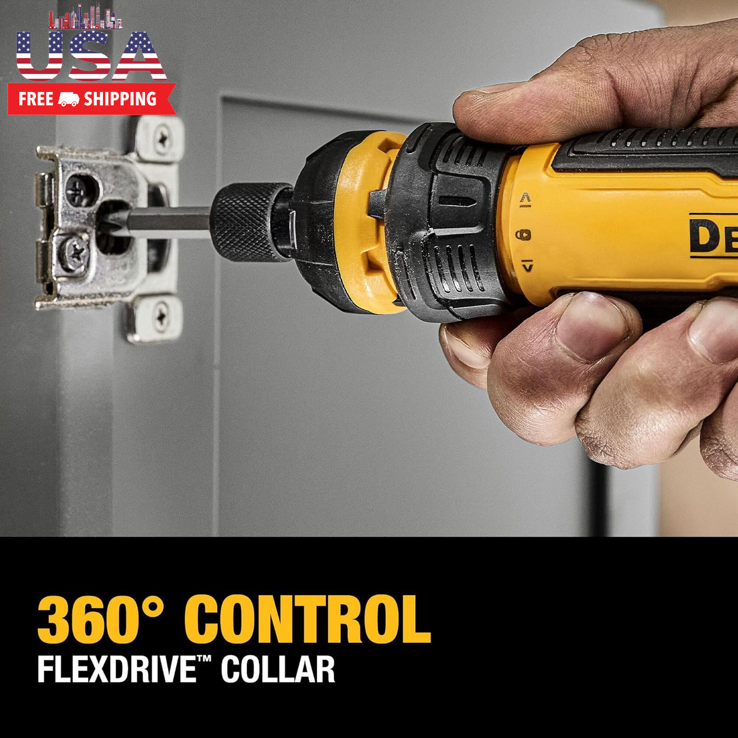 DEWALT Cordless Screwdriver, 4V USB Rechargeable Electric Screwdriver with 12 Pc