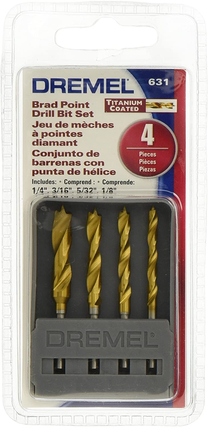 Dremel Genuine OEM Replacement Brad Point Bits (4 Pieces) – 631