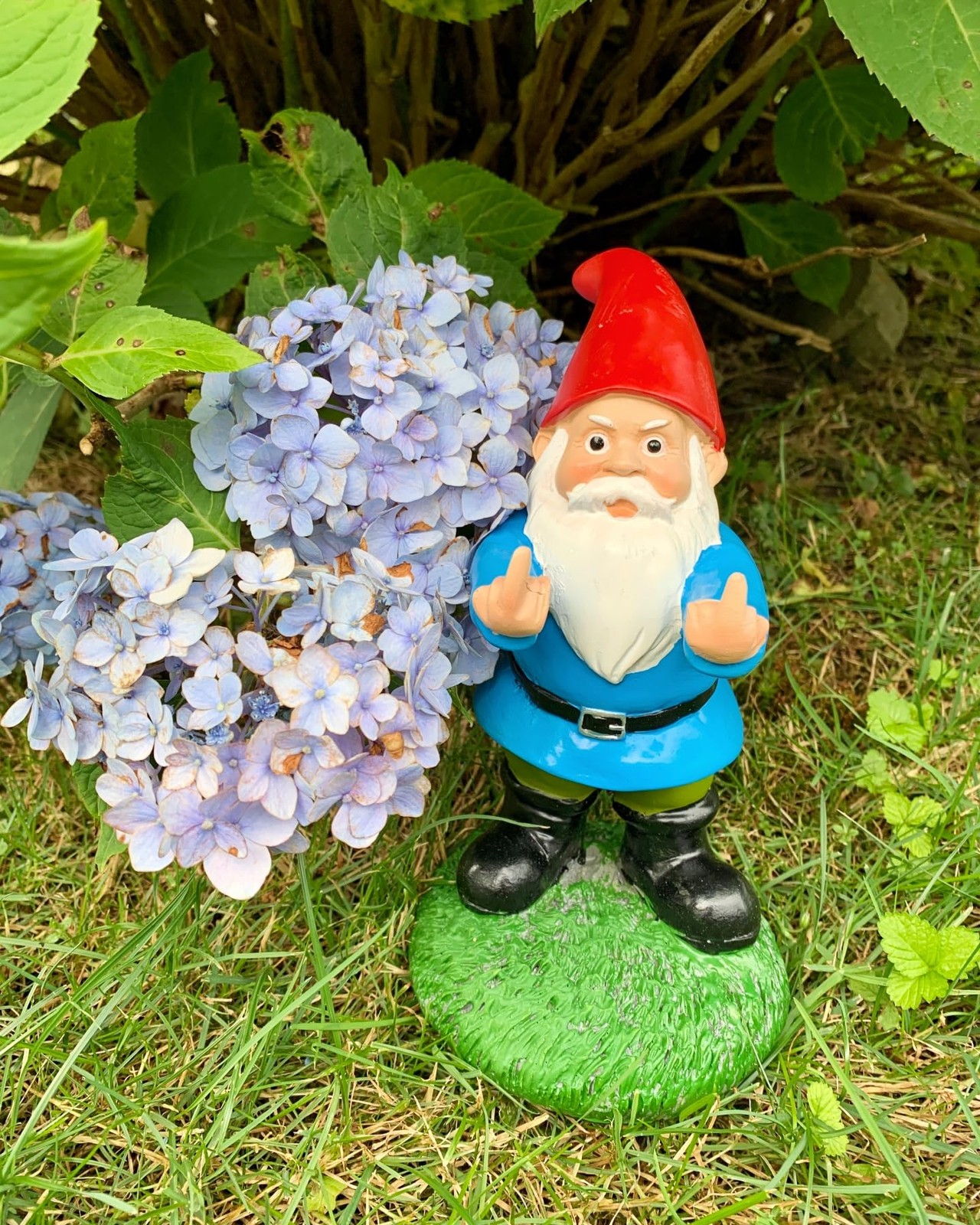 Funny Middle Finger Gnome Statue 8.5in Unique Garden Decor for Outdoors