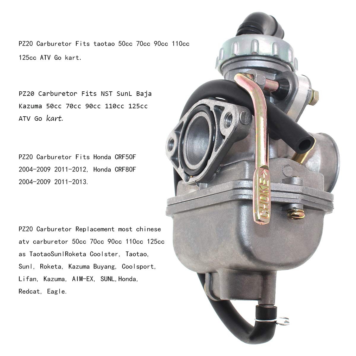 PZ20 Carburetor 125cc 110cc 90cc 70cc 50cc 4 Stroke Engine for ATV Dirt Bike