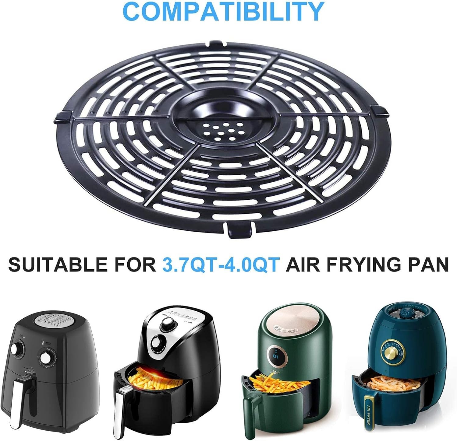 3.7QT Air Fryer Round Replacement Parts – Non-Stick & Dishwasher Safe