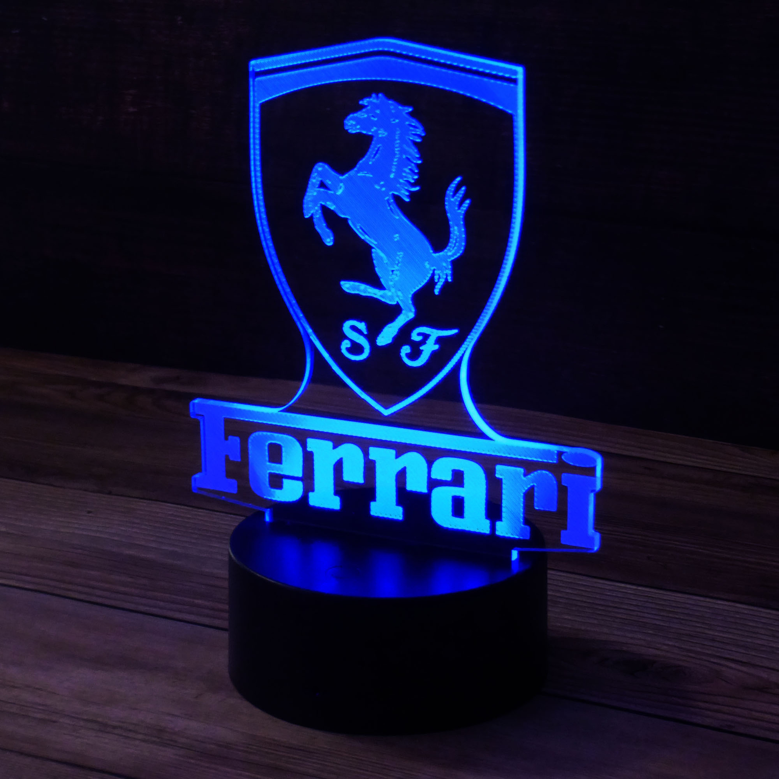 Ferrari 3D LED Night Light Touch Lamp w/7 Color for Kids, Teens & Adults