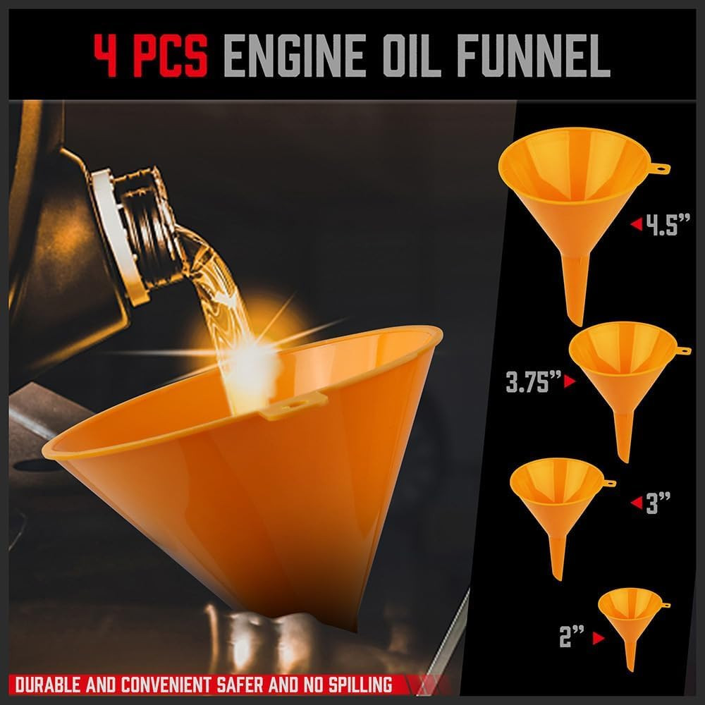 Ultimate No Spill Coolant Funnel Kit – 19-Piece Spill-Free Radiator Funnel Set,