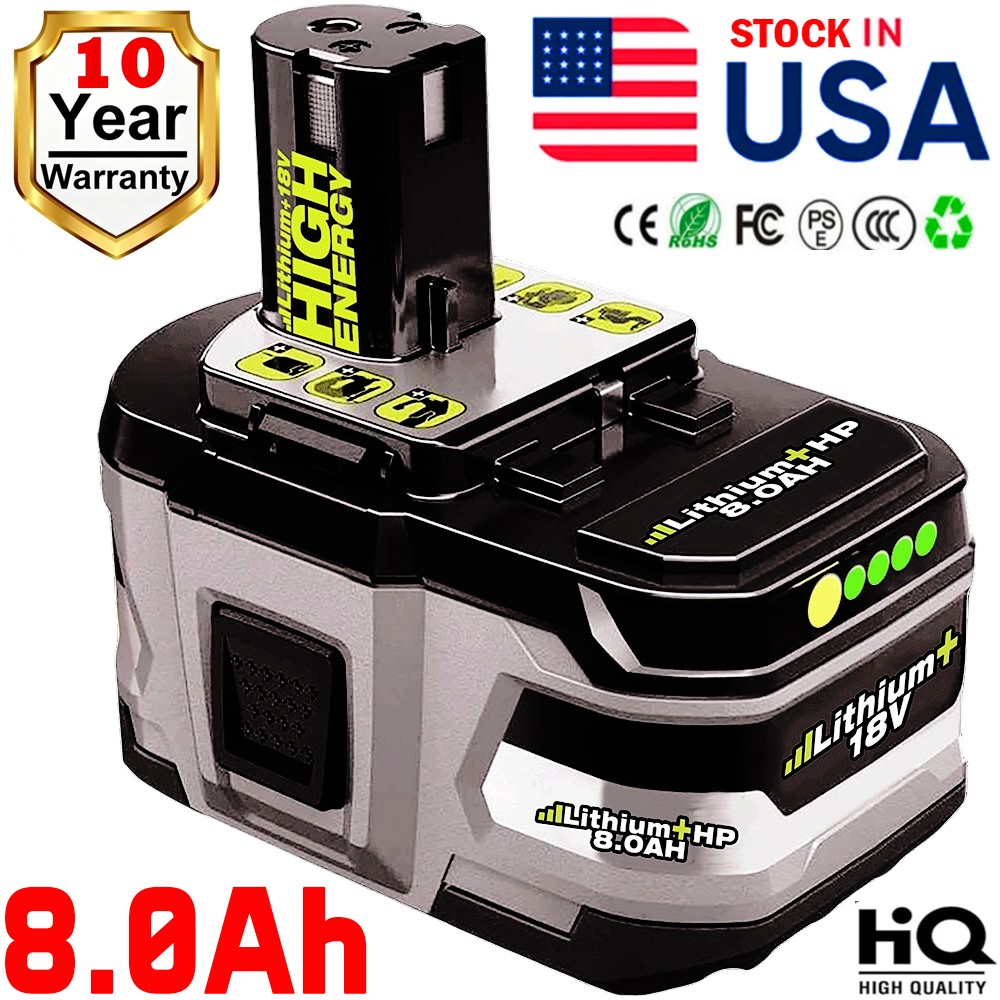 NEW 18V 8.0Ah For RYOBI P108 One Plus High Capacity Battery Lithium-Ion 8.0AH