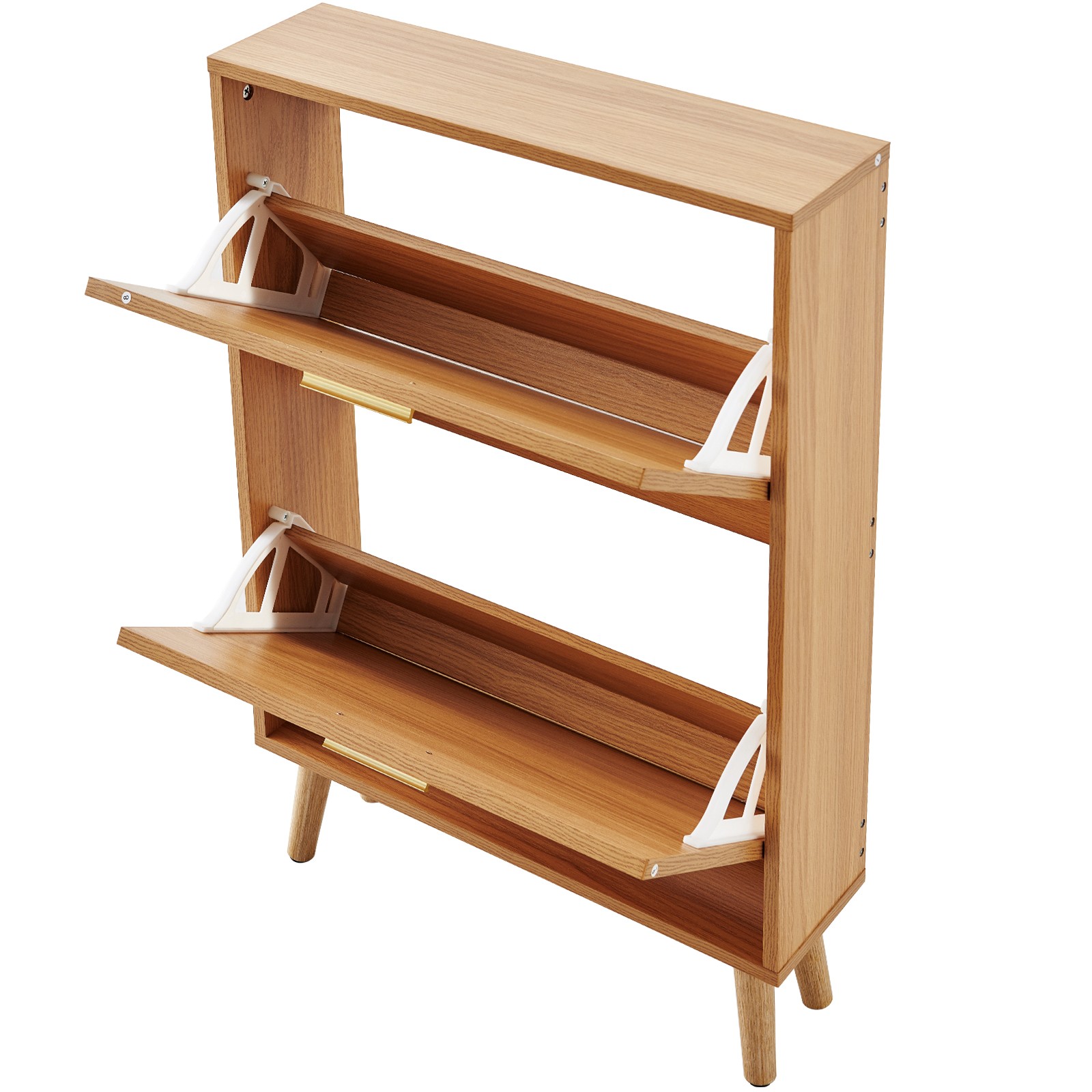 VEVOR Shoe Cabinet with 2 Flip Drawers Rattan Shoe Storage Cabinet for Entryway
