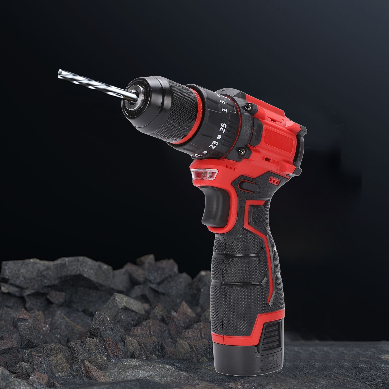 Cordless Drill Combo Kit Brushless Motor 3Pcs 1300mAh Batteries LED Light Drill