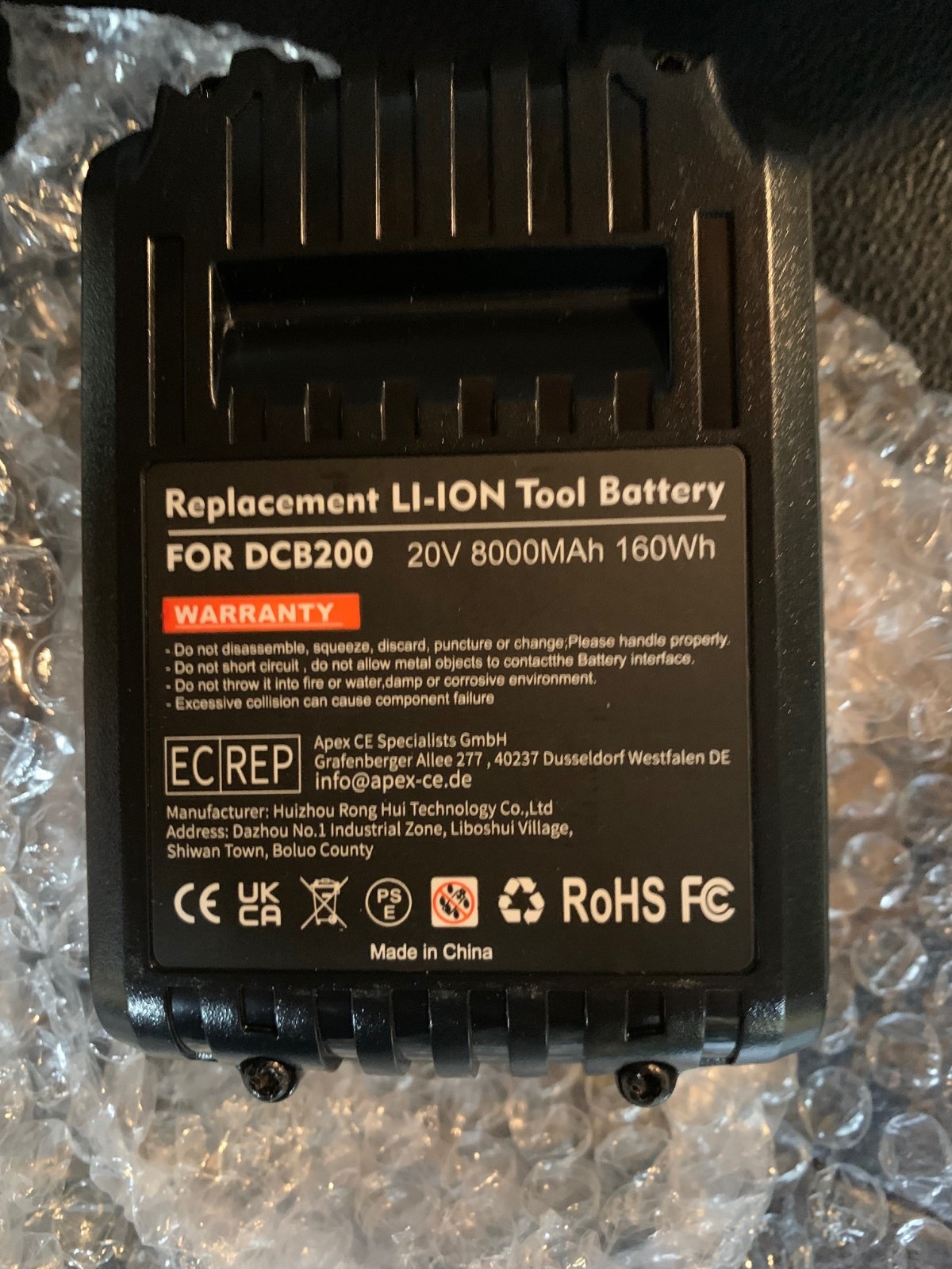 TWO PACK For DeWalt 20V 8.0AH Lithium Ion Battery Pack DCB206 DCB205-2