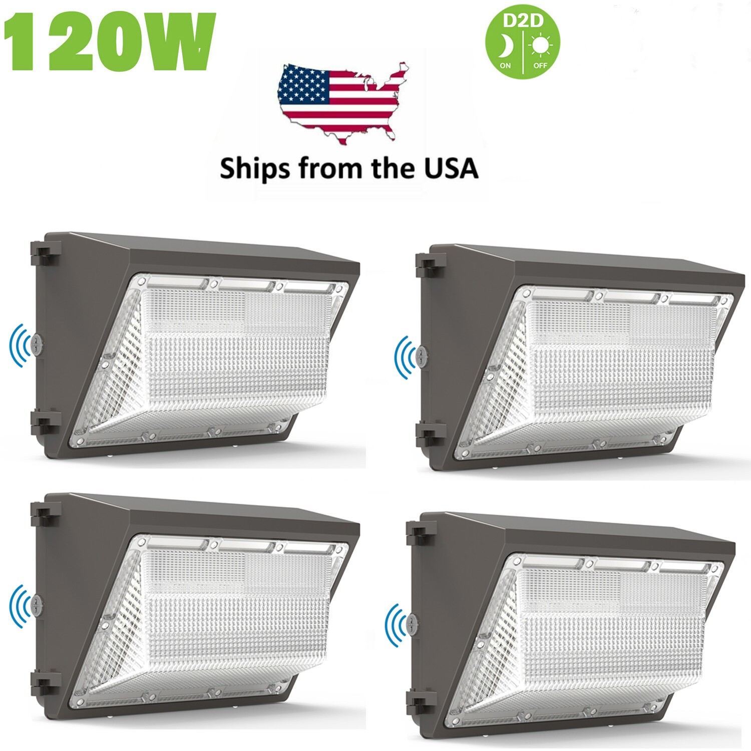 120W LED Wall Pack Light Commercial Industrial Outdoor Security Wall Light 5000K