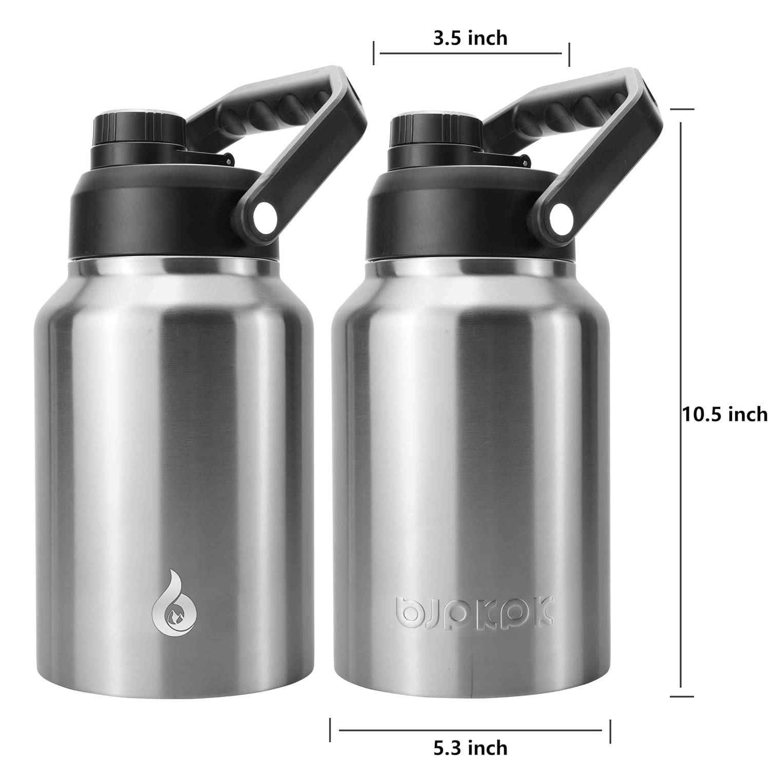64oz Stainless Steel Vacuum Insulated Water Bottle Half Gallon Water Jug