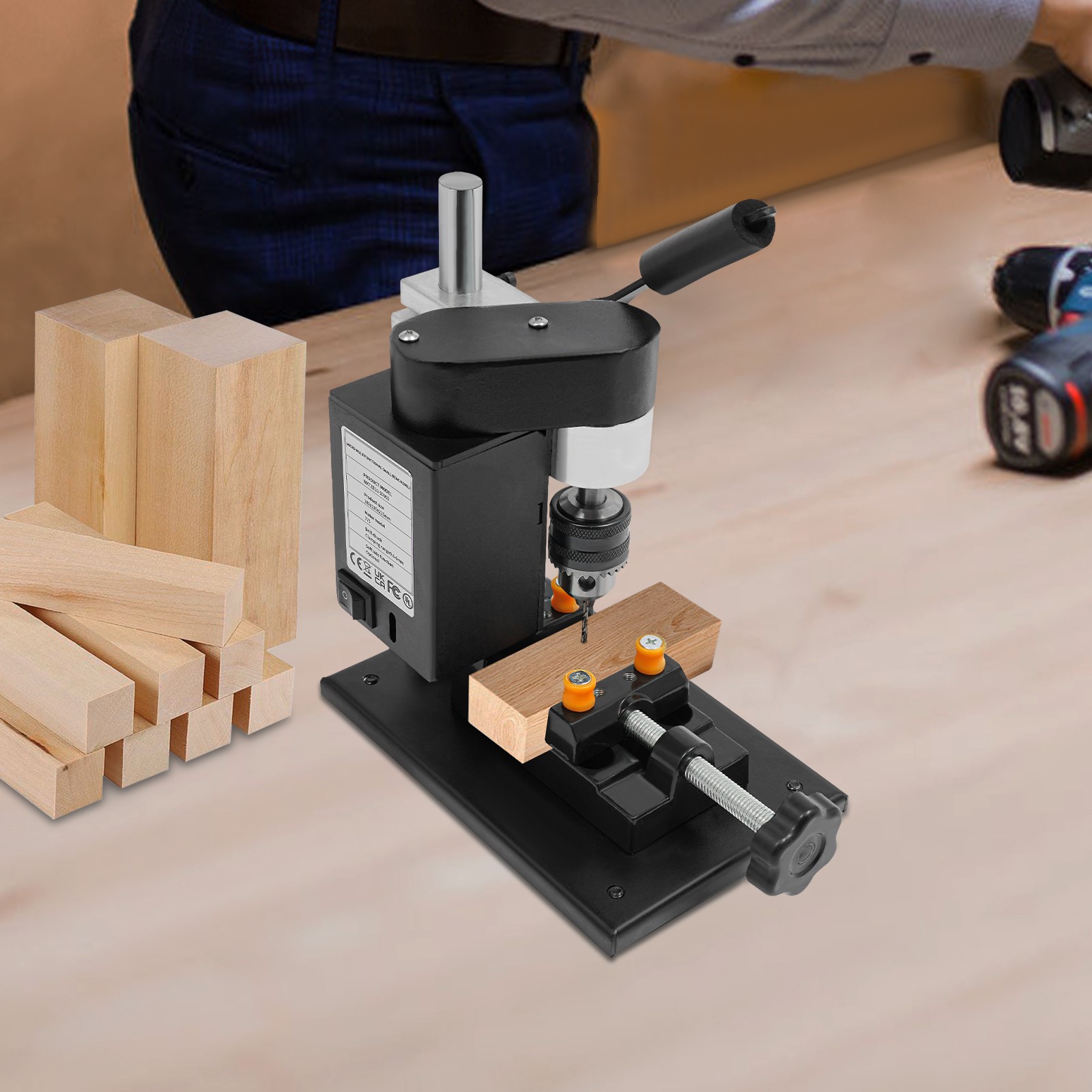 7-Speed Adjustable Mini Drill Press Benchtop 8000RPM for Wood Metal Craft DIY