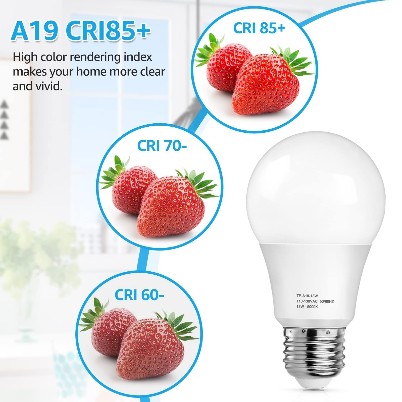A19 LED Light Bulbs, 100 Watt Equivalent LED Bulbs, 5000K Daylight White, 150…