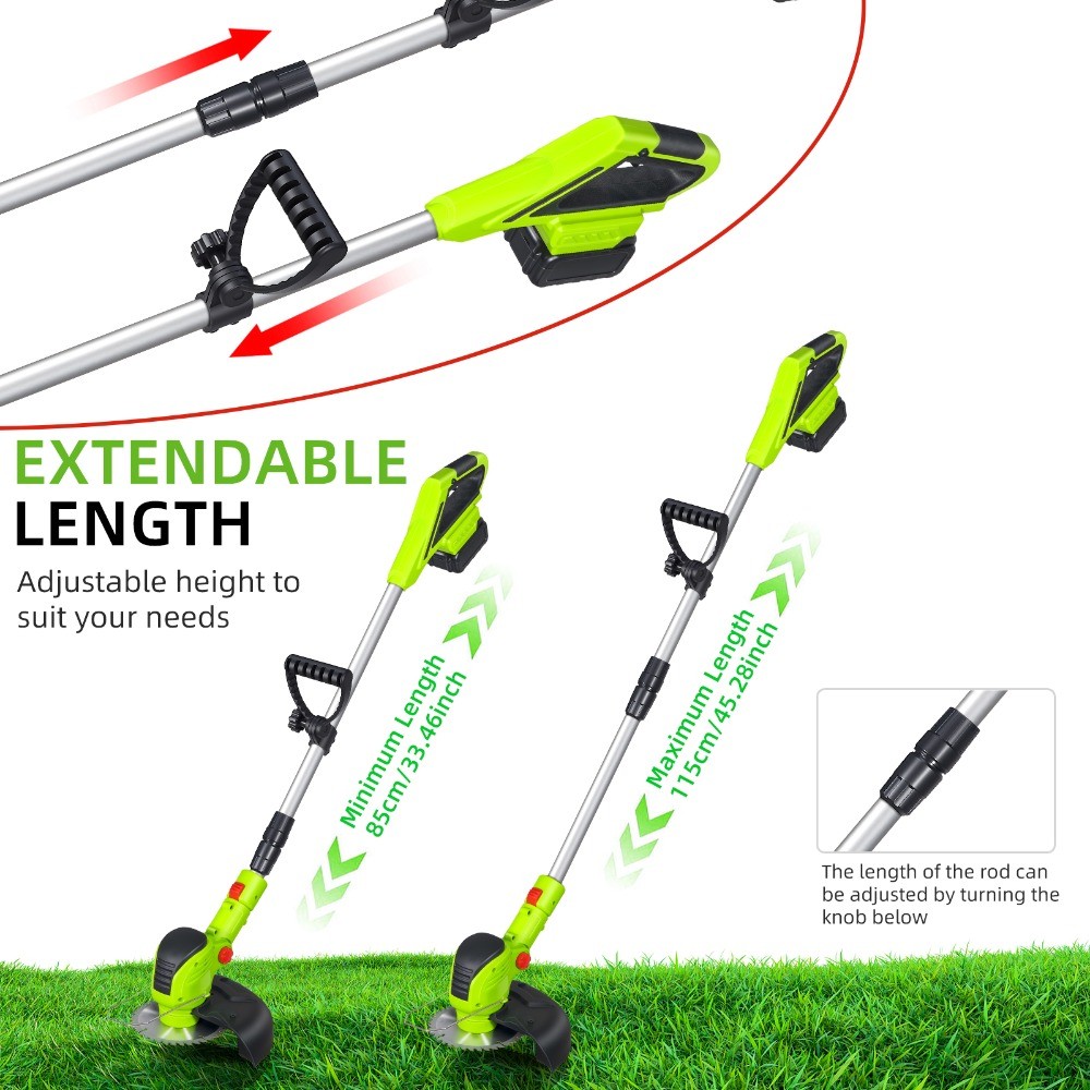 3-in-1 21V Cordless Lawn Mower Trimmer & Edger Yard Weeder for Yard Garden Lawn