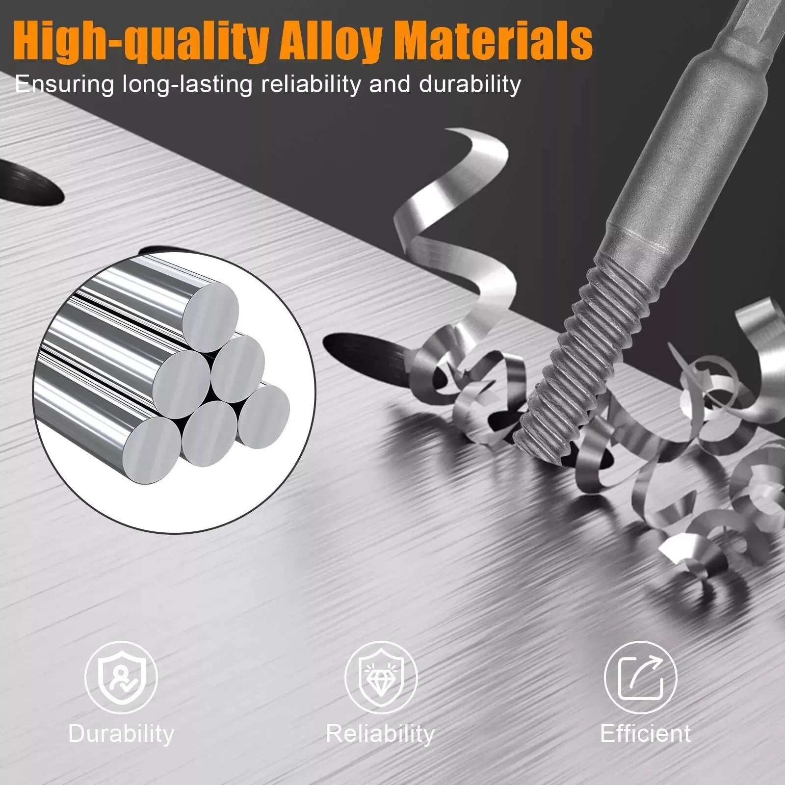 12Pcs Stud Screw Extractor Remover 1/4 Inch Hex Shank Damaged Bolt Easy Out Tool