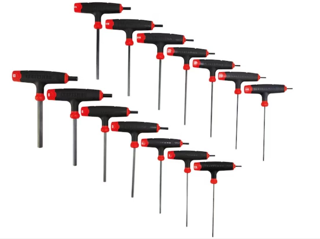 NEW CRAFTSMAN T-THROUGH HANDLE HEX KEY ALLEN SAE / METRIC CHOICE OF SIZE OR SET