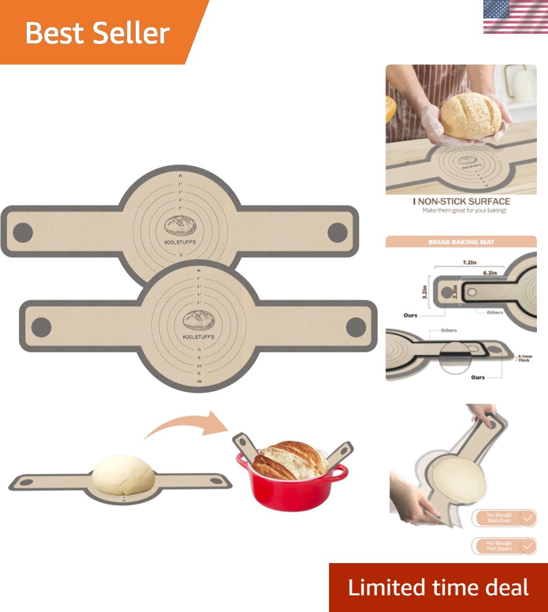 Silicone Bread Sling for Dutch Oven, 2 PCS Non-Stick & Easy Clean Reusable So…