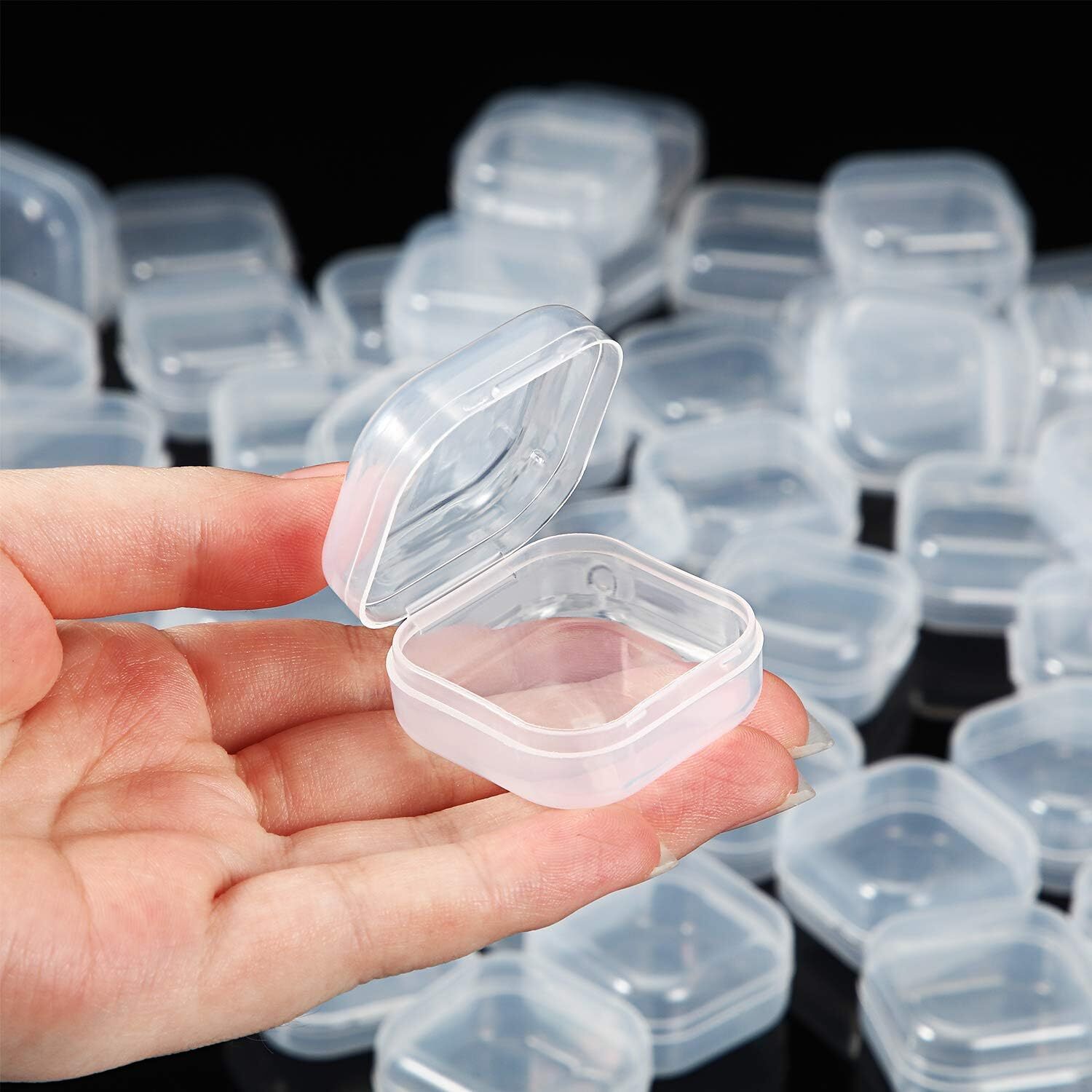 16x Small Plastic Storage Boxes Container Square Box Coins Screws Jewelry Crafts