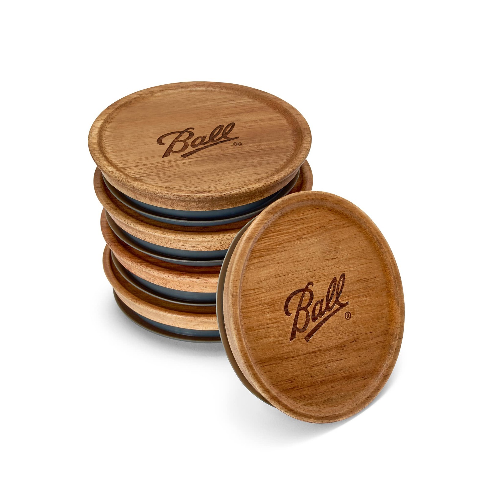 Jar Wooden Storage Lids 5 Pack Durable Replacement Lids for Wide Mason Jars