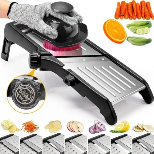 Adjustable Mandoline Food Slicer – Stainless Steel Kitchen Potato, Carrot, Onion