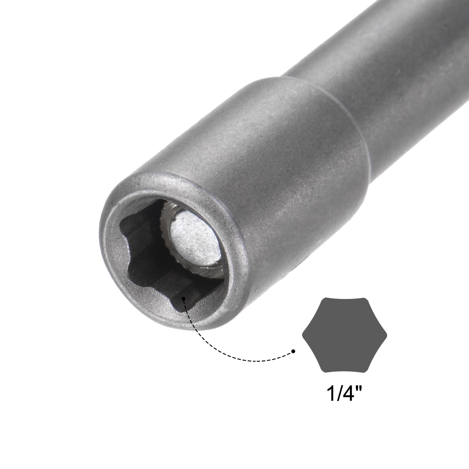 1/4″ Magnetic Nut Driver Bit 1/4″ Quick-Change Hex Shank 2.56″ 2Pcs