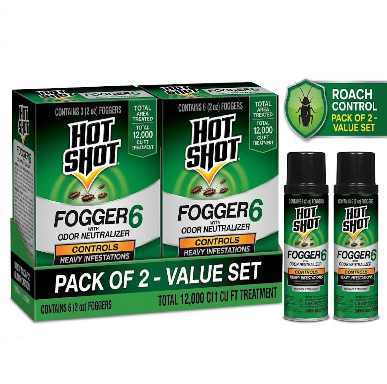 6 Can Fogger Bomb Insect Killer Bug Flies Roach Spider Indoor Bed Kill Shot Tick