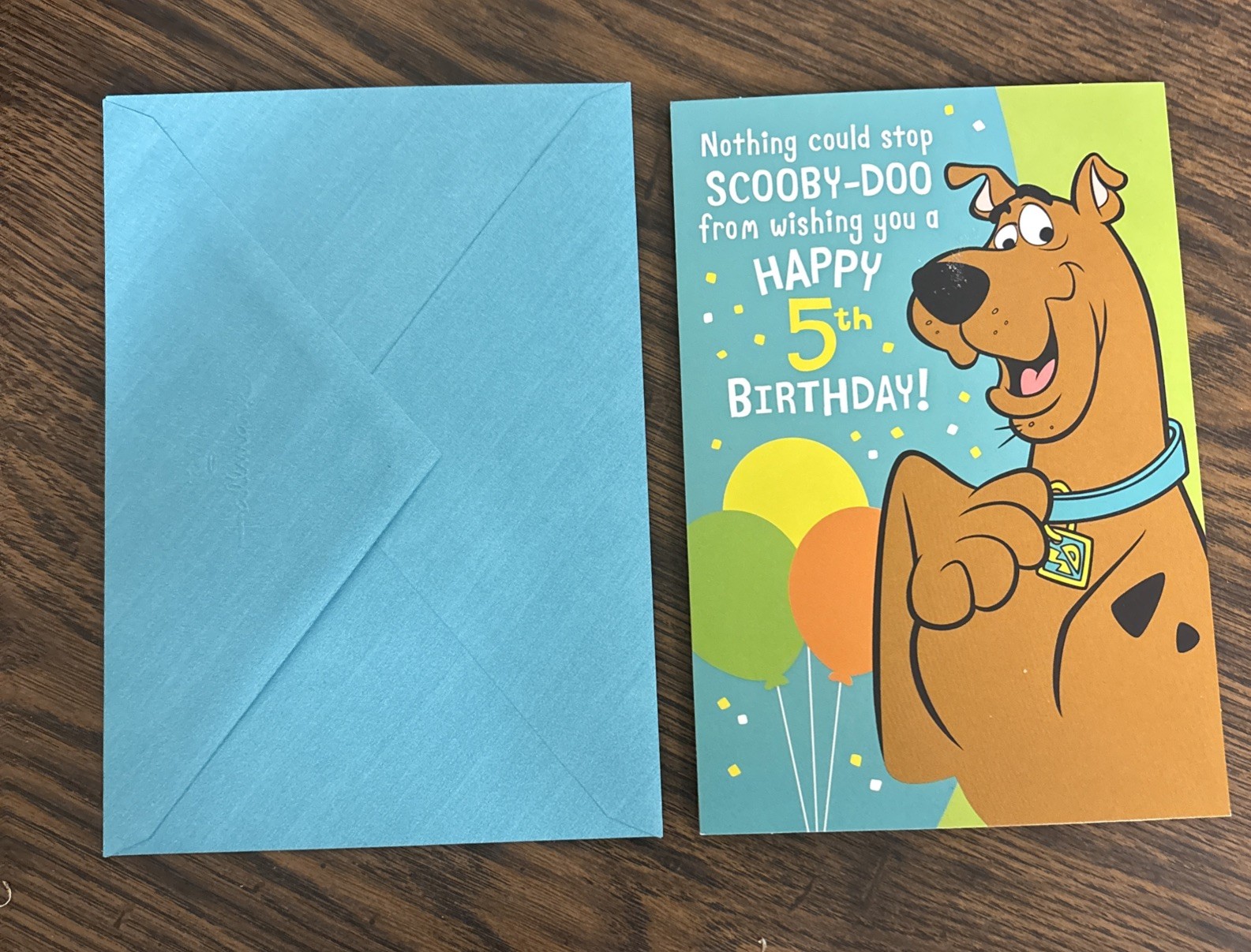 Happy 5th Birthday Scooby Doo 5 Years Old 5″x7″ Hallmark Greeting Card