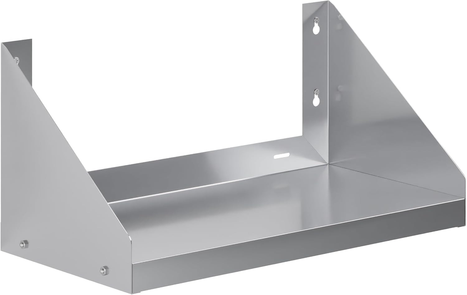 Amgood Stainless Steel Wall Shelf with Side Guards (24″ Long X 12″ Deep)