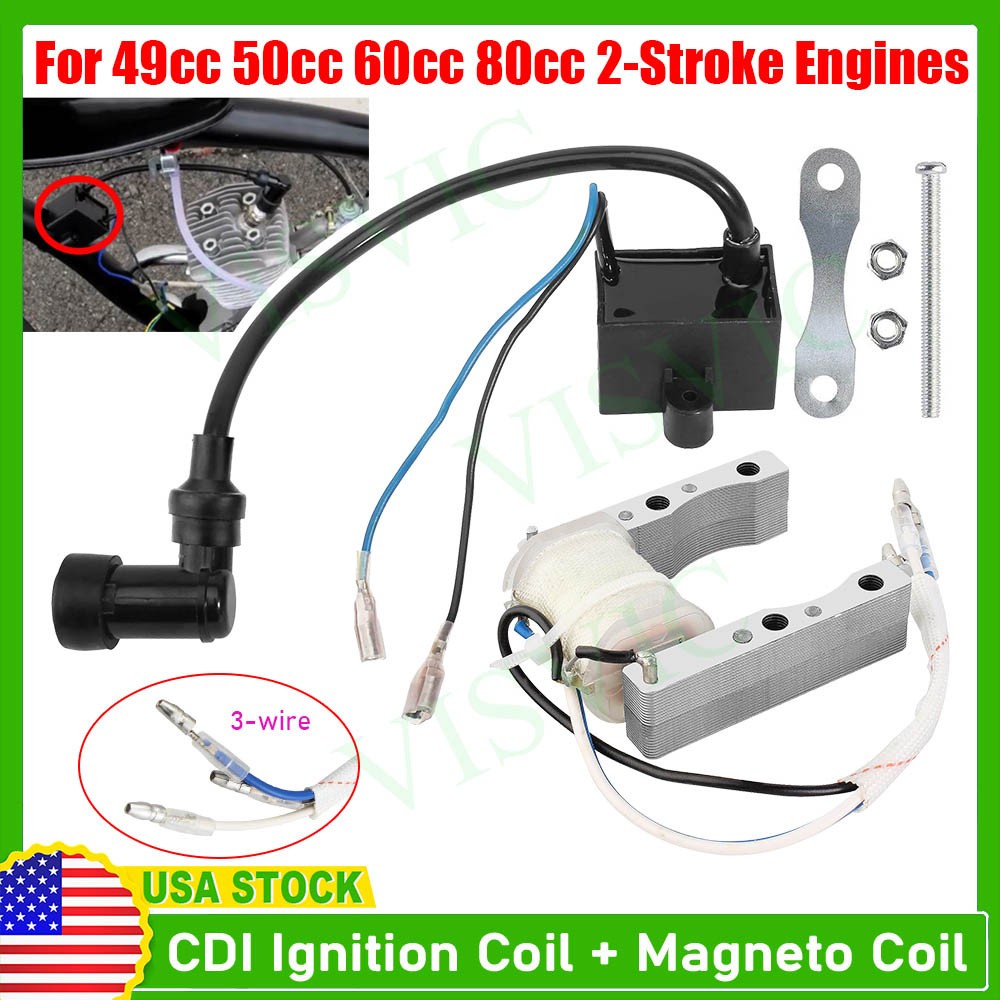 Ignition Coil CDI High Performance For 49cc 60cc 66cc 80cc Motorized Bike