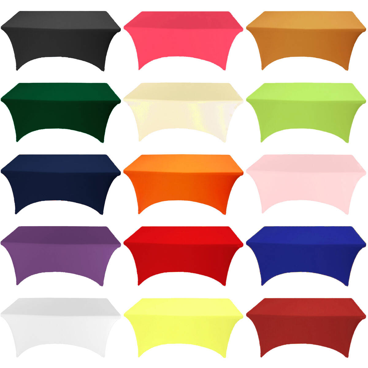 Spandex Fitted Tablecloth Rectangular Stretch Table Cover for Wedding Party