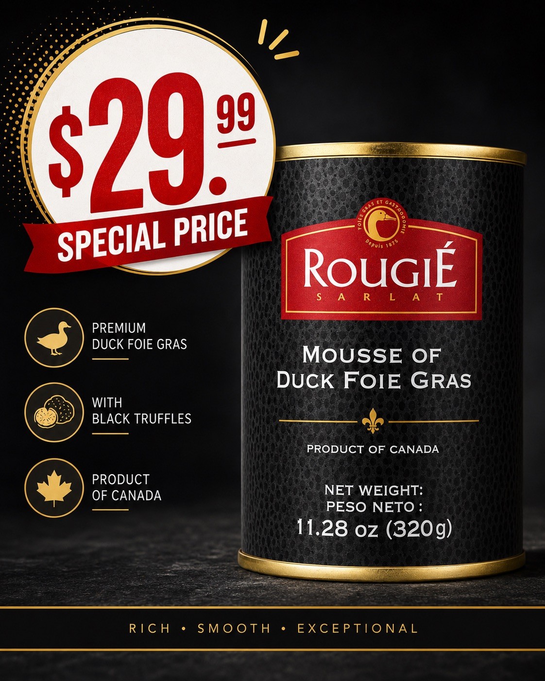 Rougie France Mousse of Duck Foie Gras 11.28 oz
