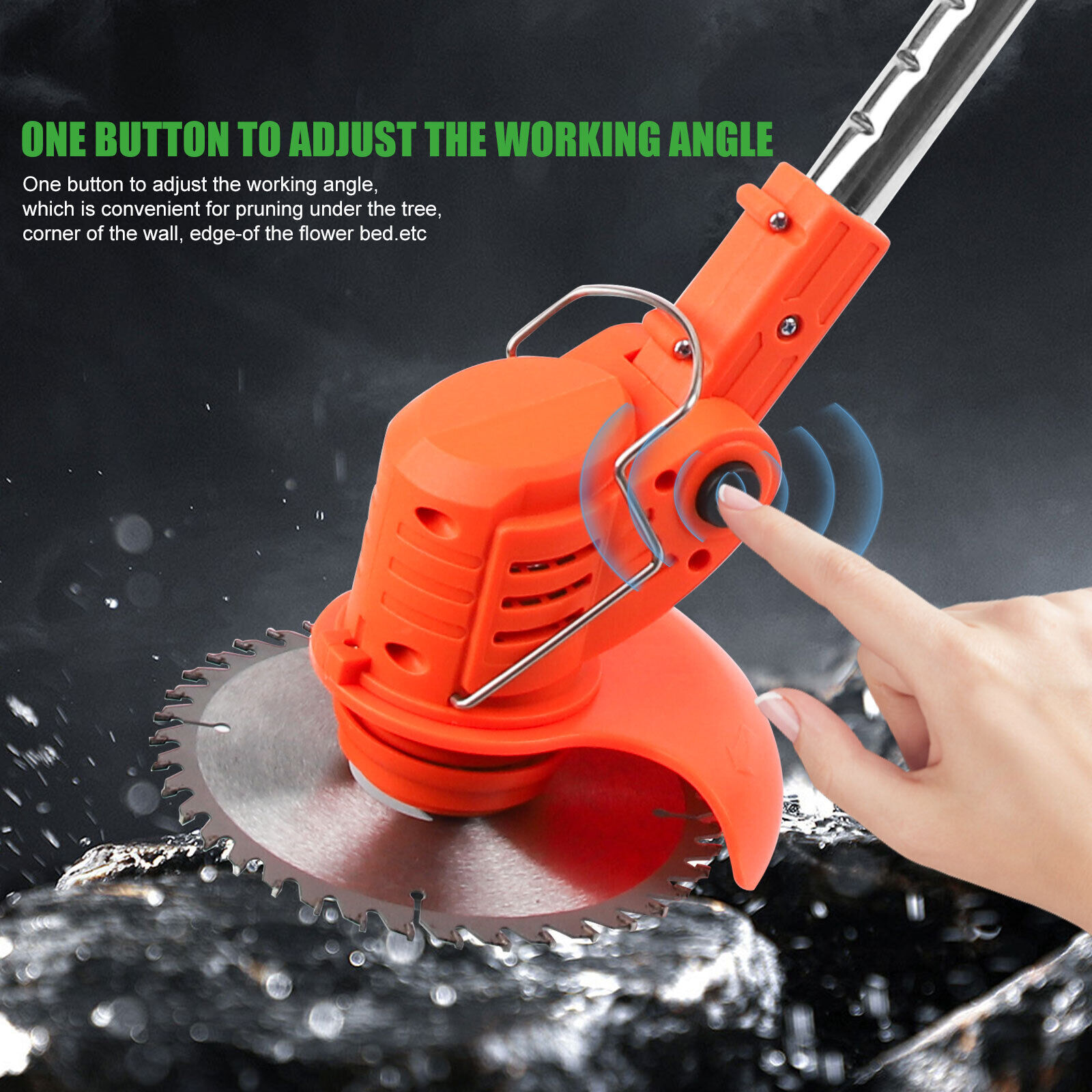 21V Weed Eater with Wheels Cordless Battery Weed Wacker with Charger+2*Batteries