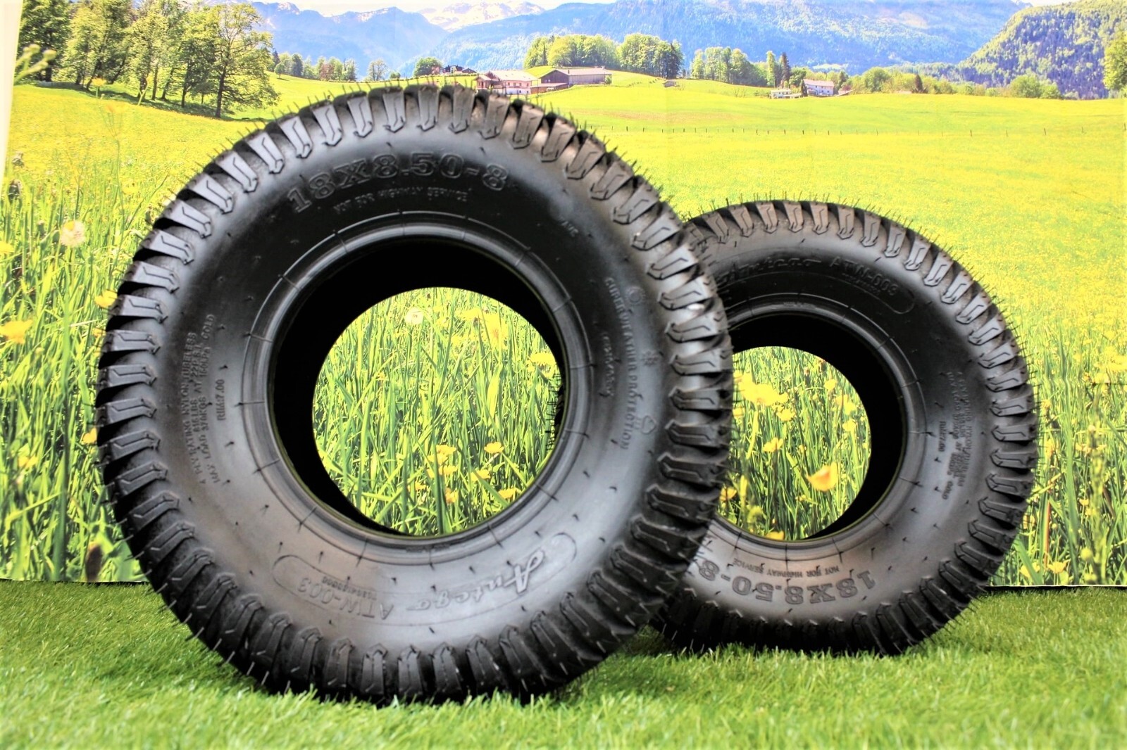 Set of Two 18×8.50-8 4 Ply Turf Tires for Lawn & Garden Mowers 18×8.5-8