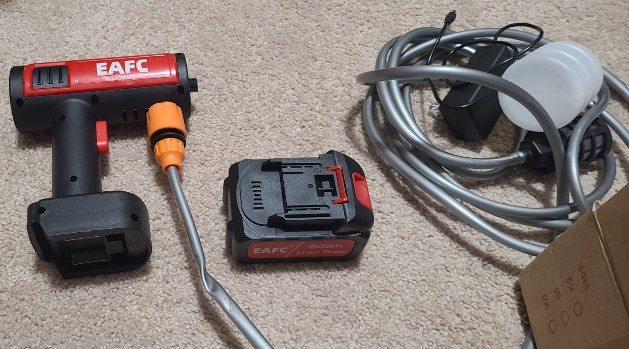 EAFC – Rechargeable Battery – Power Washer – With All Accessories
