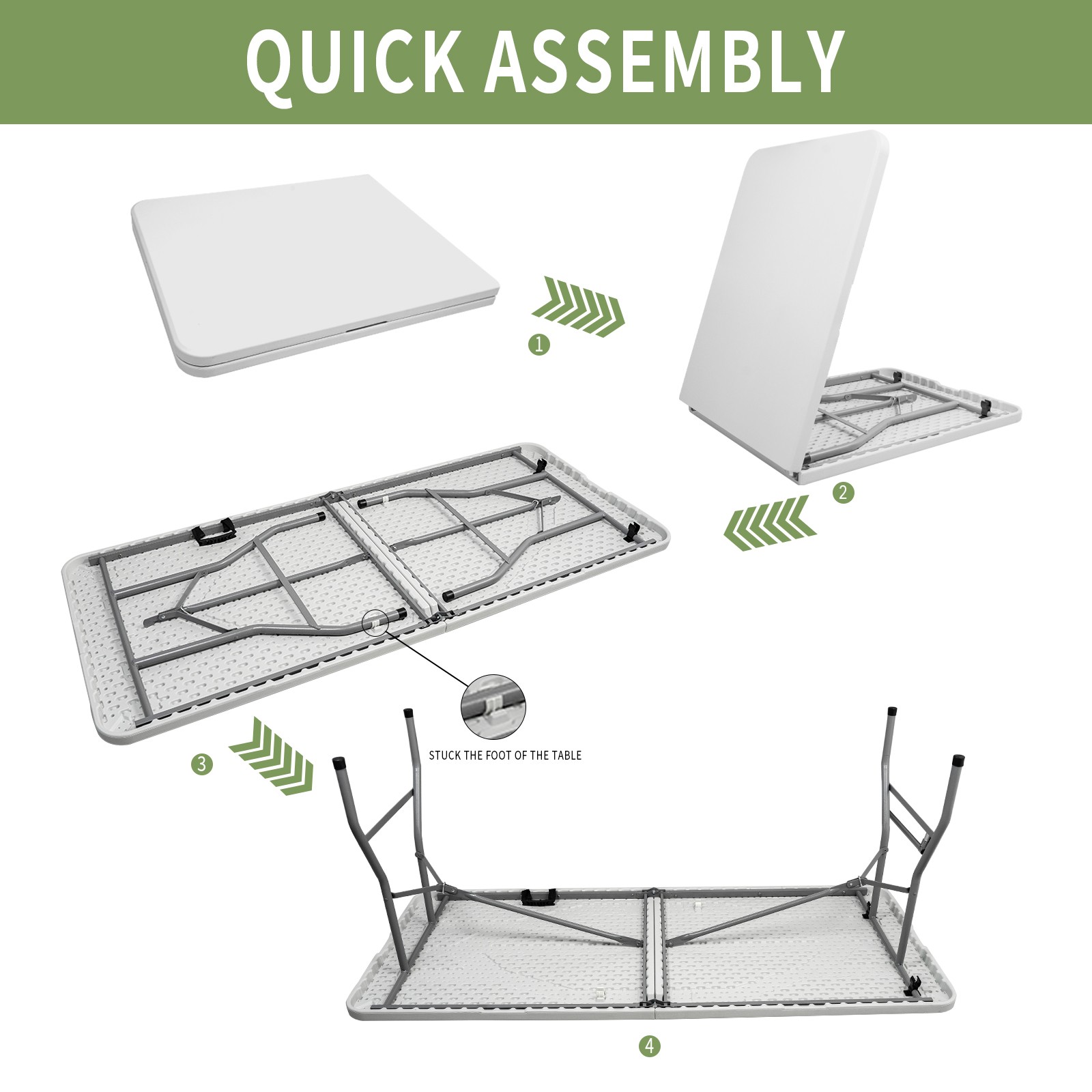 NEW 6 Ft Folding Plastic Table Perfect for Indoor Outdoor Dining Party Picnic