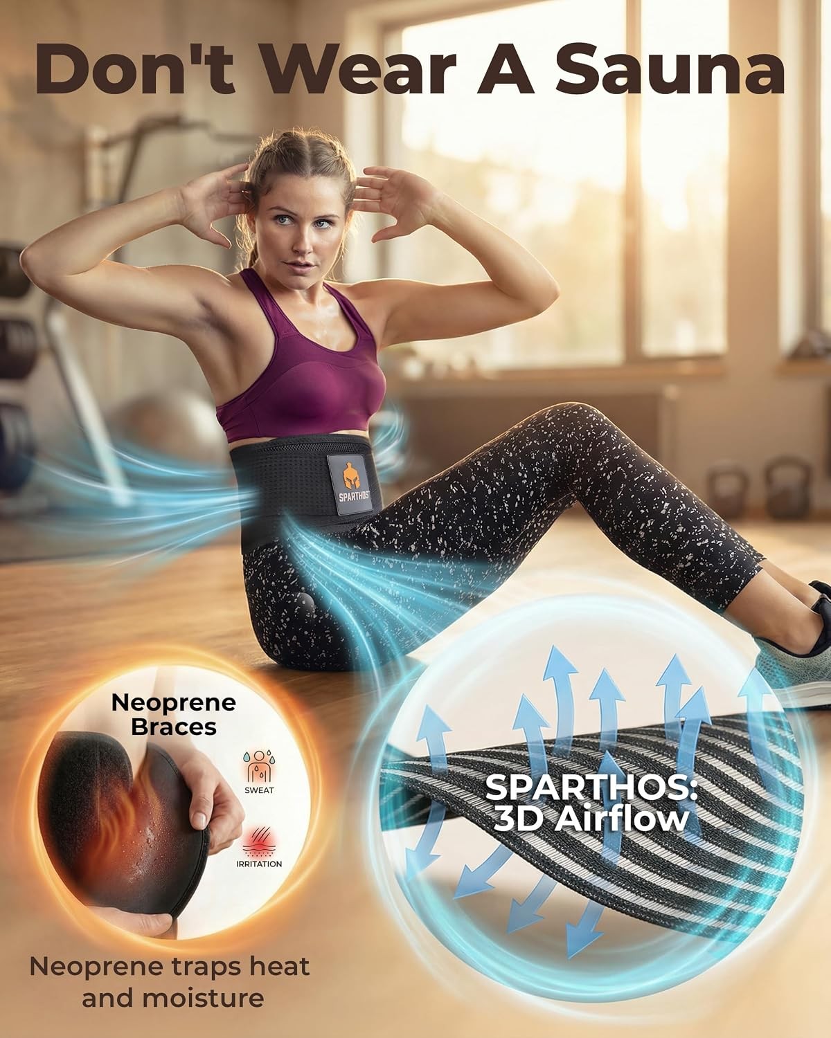 Sparthos Back Brace for Women & Men, Sciatica, Lower Back Pain – Black-S