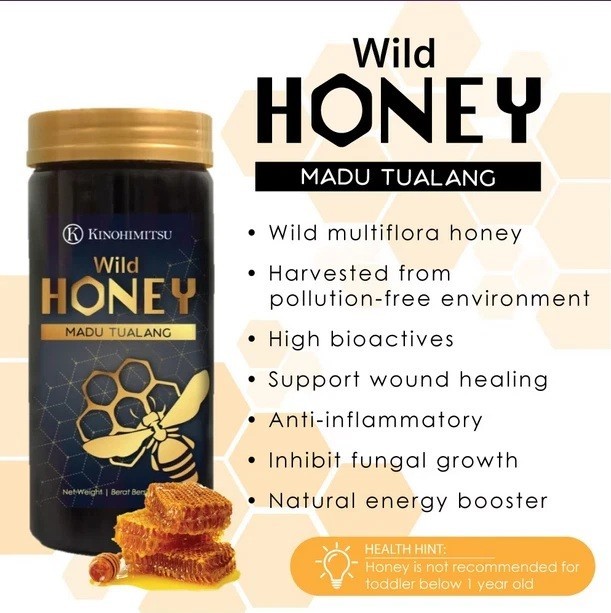 2 Jars Kinohimitsu Wild Tualang Honey 500g ( No import Duties For USA )