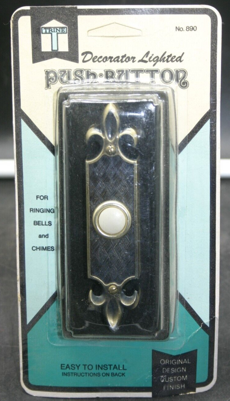 Vintage Trine Lighted Push Button Doorbell 890 French Traditional Style w/Screws