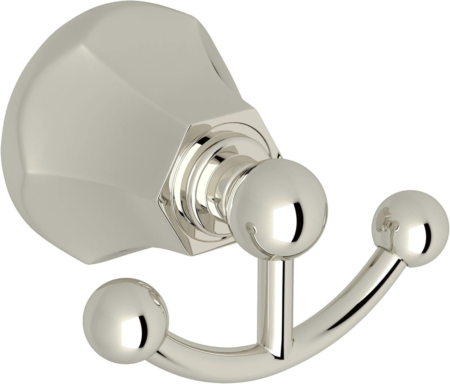 Rohl Palladian Wall Mount Double Robe Hook Polished Nickel A6881PN