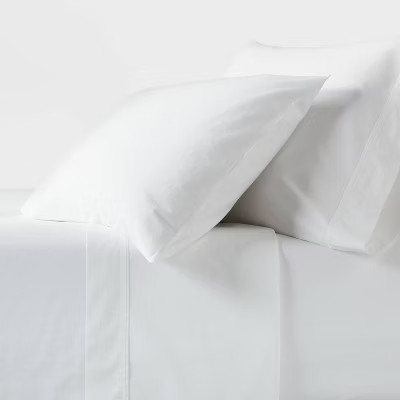 Threshold 250 Thread Count Organic Cotton Percale 4-Piece Sheet Set