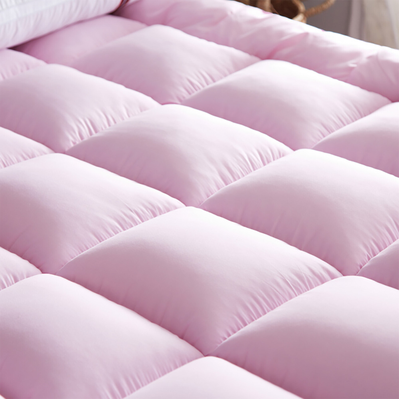 Soft Thick Mattress Pad Topper Quilted Fitted Mattress Protector Foldable Pad