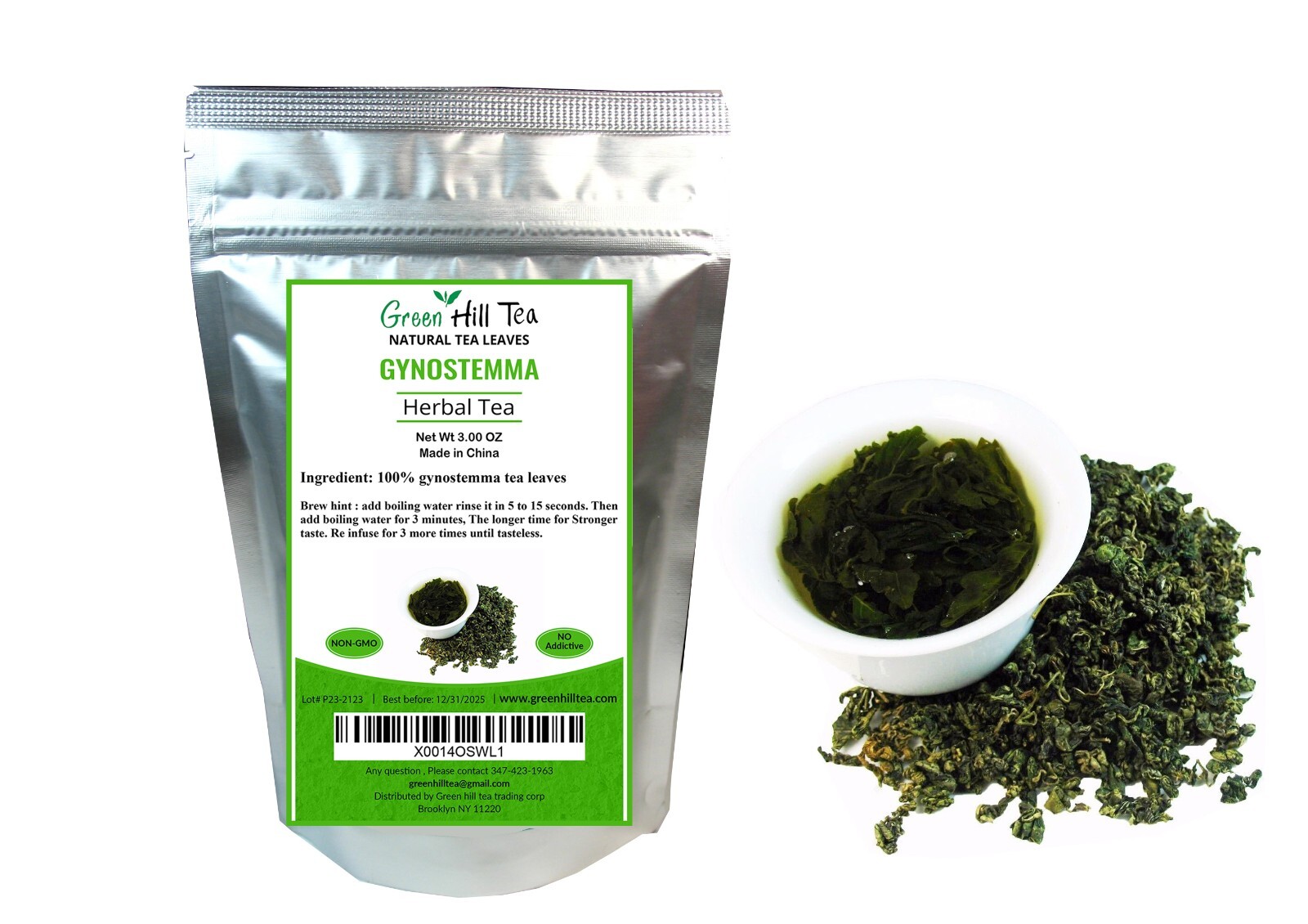 Gynostemma Pentaphyllum herbal tea Jiaogulan caffeine free 3.00 OZ bag