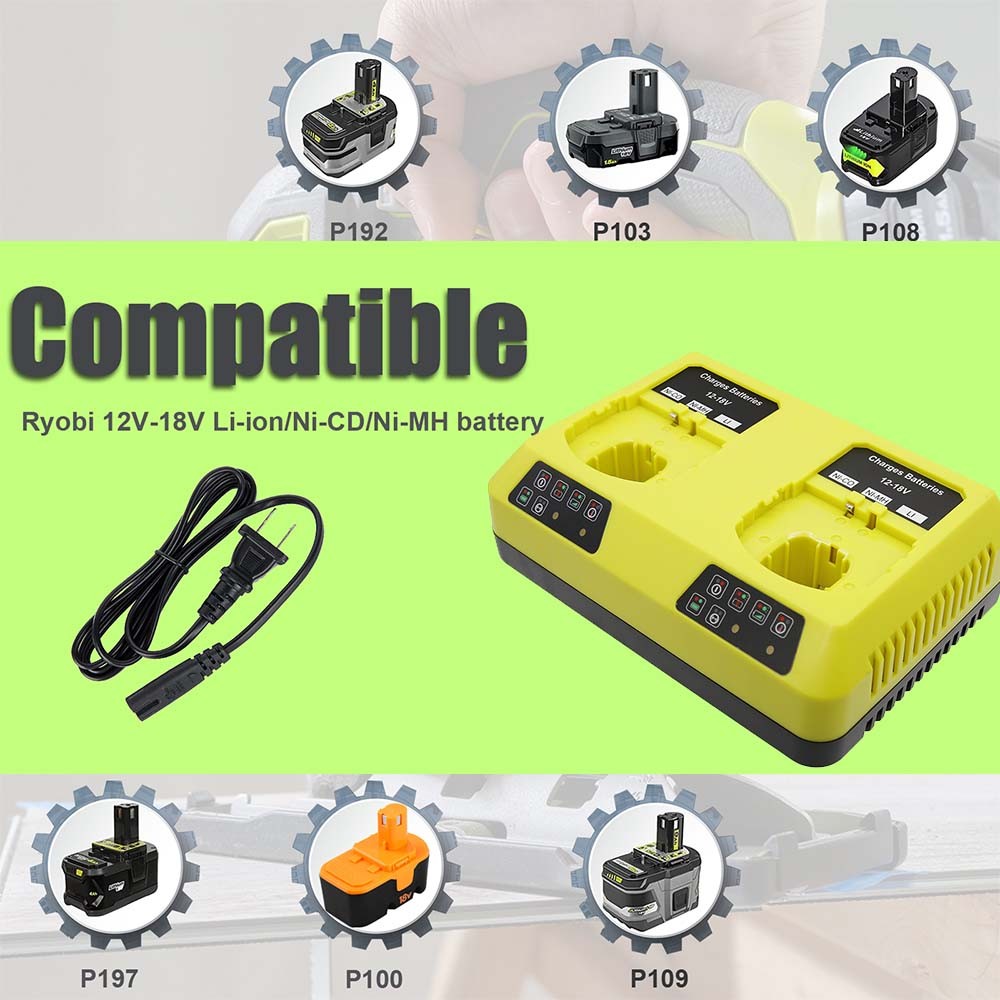 For RYOBI P108 18V 18 Volt One Plus High Capacity Lithium P117 Battery Charger
