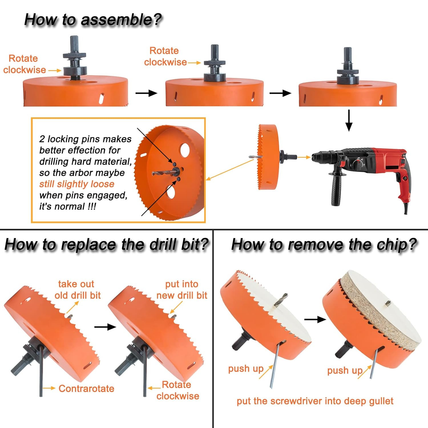 6 Inch Hole Saw with Arbor for Metal Wood and Plastic Cutting, 152Mm Bi-Metal Ho
