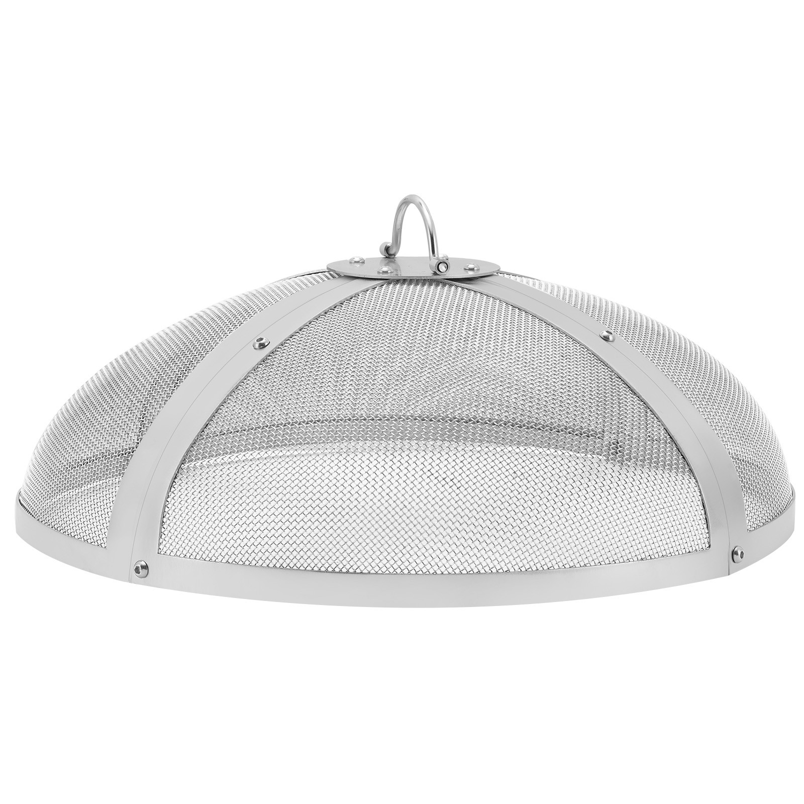 VEVOR 27″ Round Fire Pit Spark Screen Cover Lid Stainless Steel Wood Burning