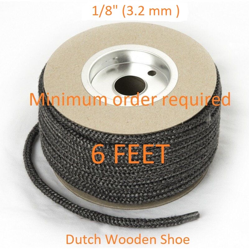 1/8″ (3.2 mm ) By the Foot Wood Stove Door Gasket, Round Fiberglass Rope Seal