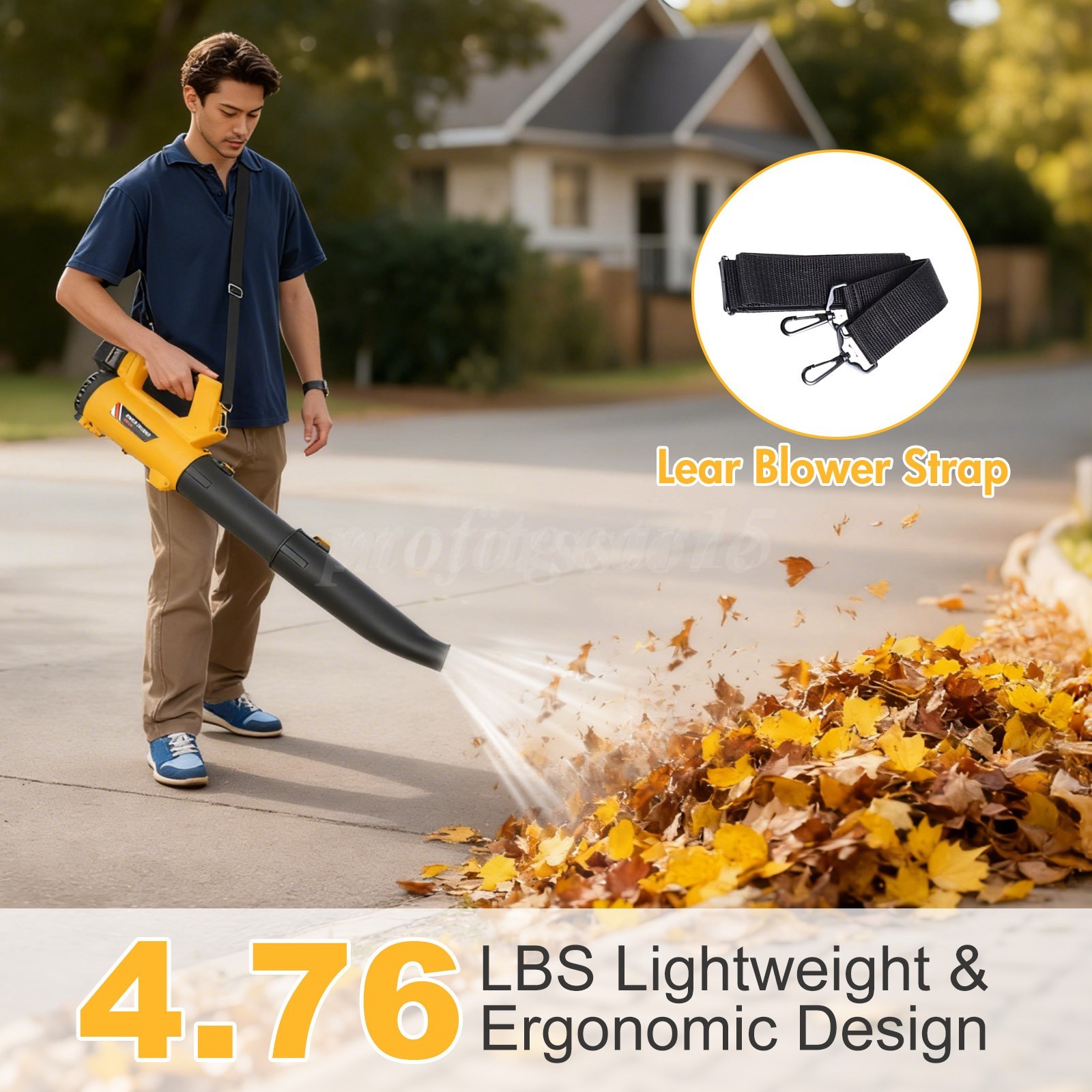 Cordless Leaf Blower 650CFM/280MPH & 6 Speed Levels Electric w/2 Batteries 6.0Ah