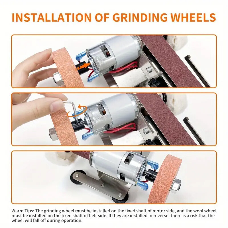 Mini Belt Sander Electric Bench Polisher Grinding Machine Polisher Grinder DIY