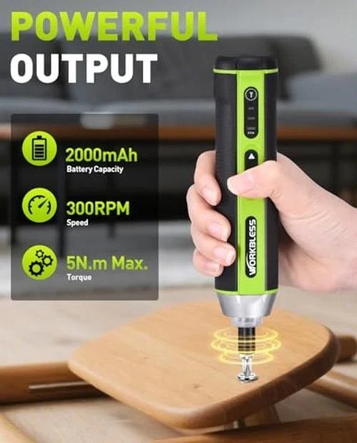 Electric Screwdriver Set, 3.7V Cordless Screwdriver with 3 Torque Settings,
