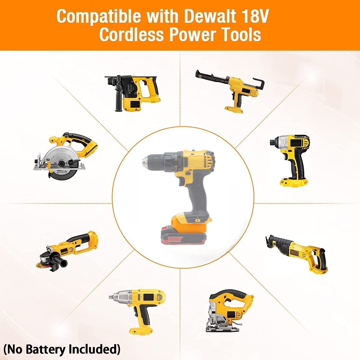 Battery Adapter For Bauer 20V Li-ion Battery To For Dewalt 18V/20V Power Tool US