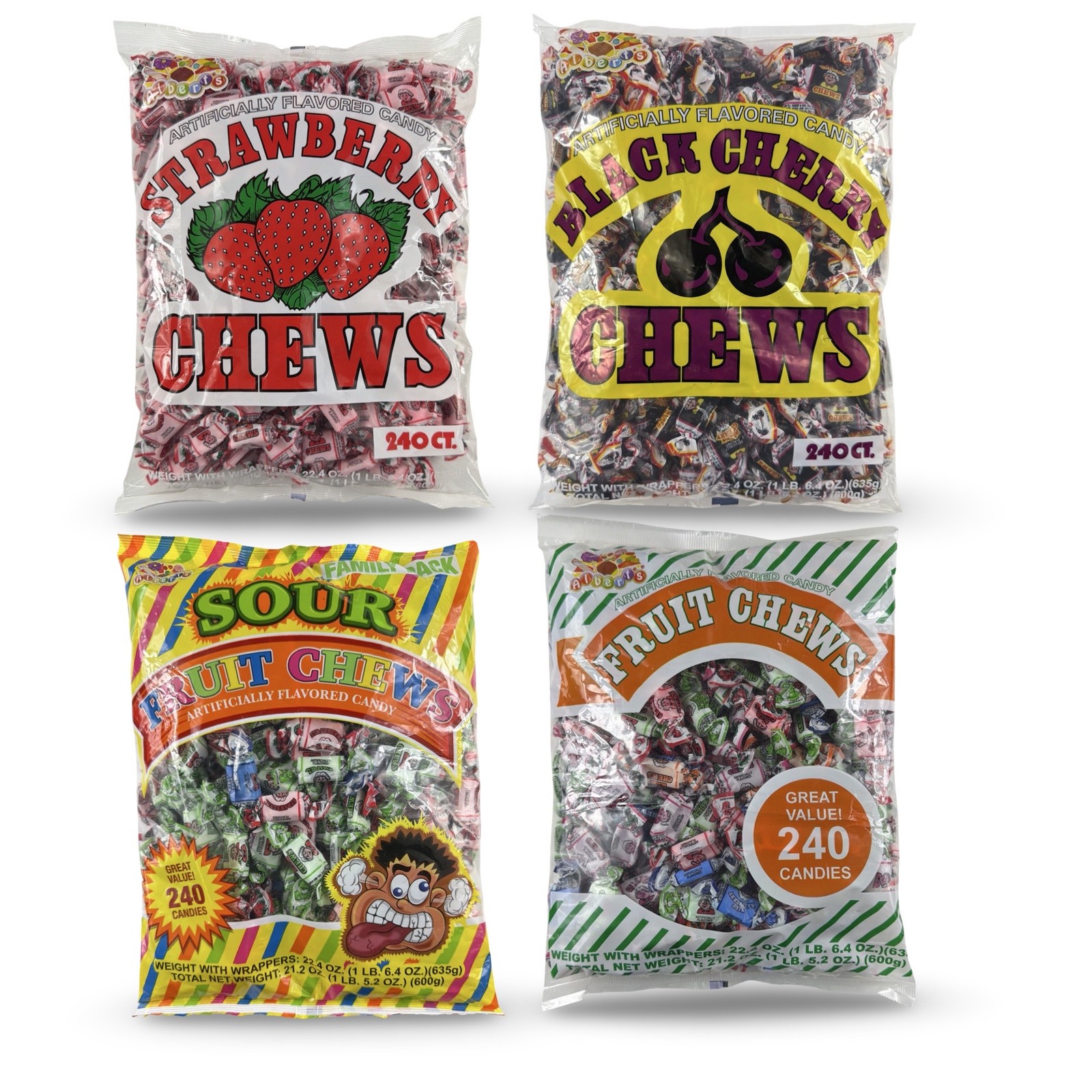 Albert’s Fruit Chews – Classic Chewy Candy 240 Ct Bag | Choose from 16 Flavors |