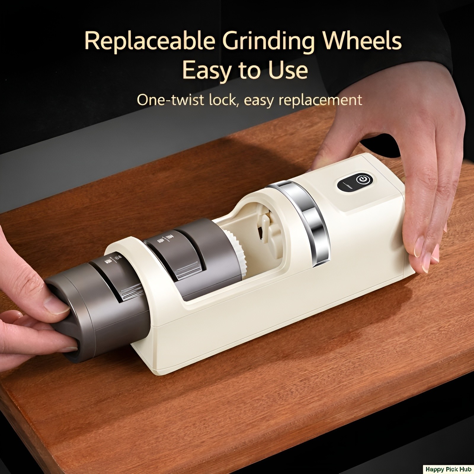 Cordless Electric Knife Sharpener 3 Stage Diamond Grinder USB Rechargeable
